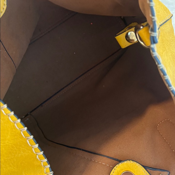 2-1 vegan leather whip stitch tote bag - Picture 8 of 10